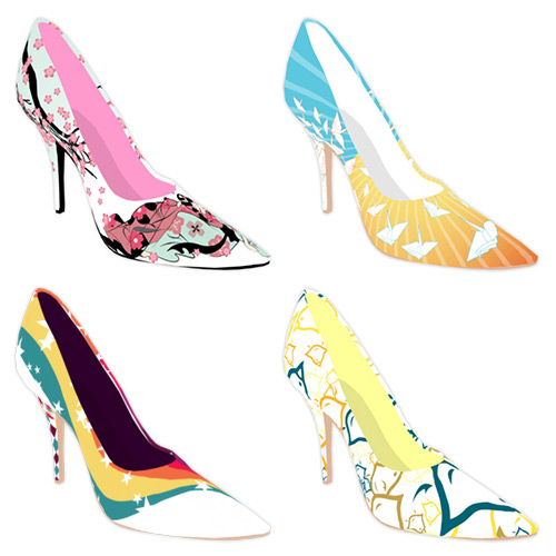 patterned high heels