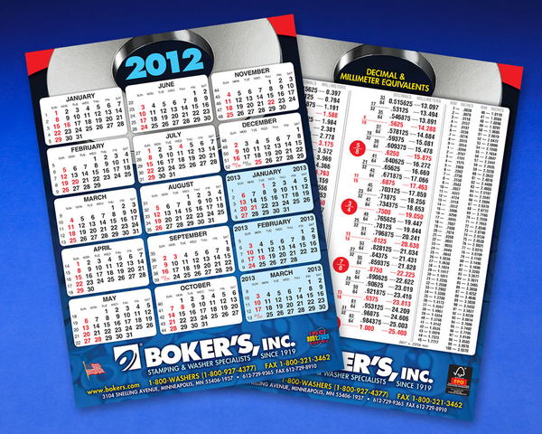 Boker's Complimentary 2012 Calendar/Conversion Chart Now Available