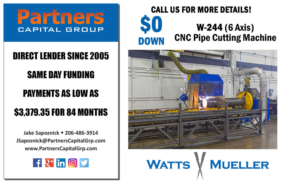 WattsMueller Announces New Financing Options for Automated CNC Pipe