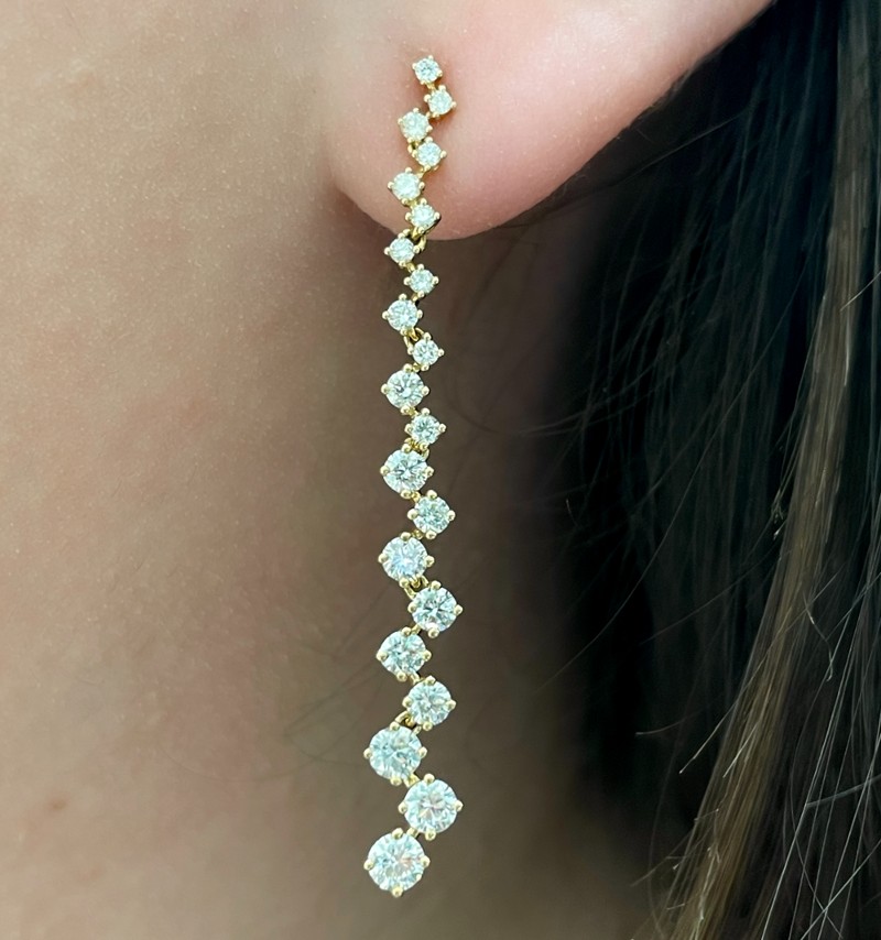 Buy Cubic Zirconia Drop Bridal Earrings, Long Gold Earrings for Bride on Wedding  Day, Gold Bridal Jewelry, Anya Online in India - Etsy