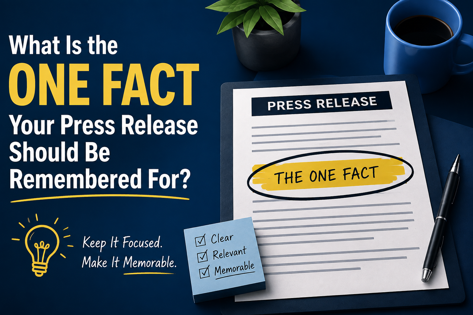 Press release highlighting the one key fact readers should remember