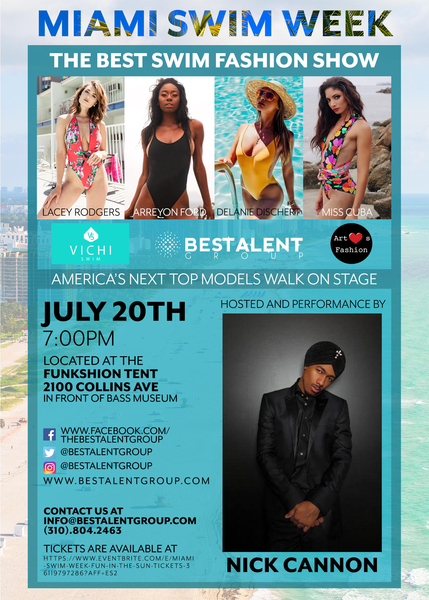 Art Hearts Fashion and BESTalent Group brought to you by AIDS Healthcare Foundation Present VICHI Swim Hosted by Nick Cannon During Miami Swim Week