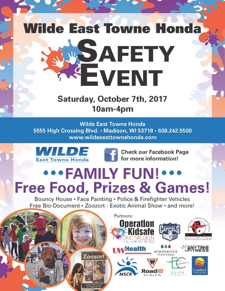 Free Child Safety Event and Family Fun Day Coming to Wilde East Towne Honda