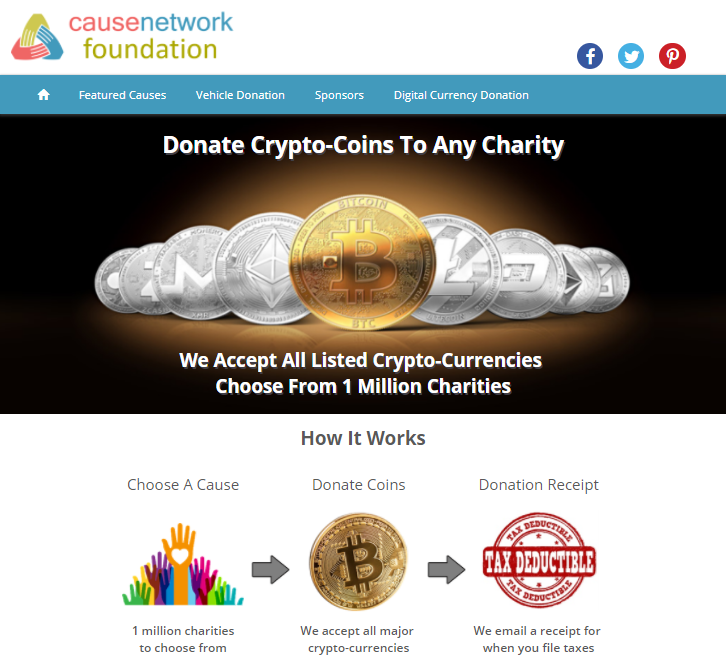 CauseNetwork Launches GiveMyCoins.org, A Universal Cryptocurrency Donation Platform