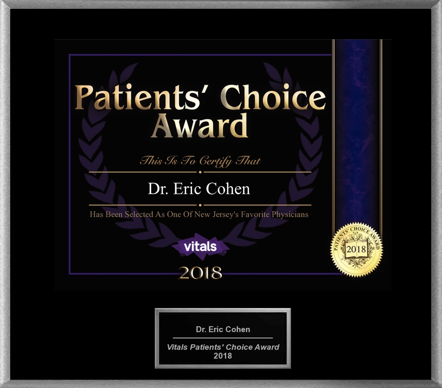 Dr. Eric Cohen Honored With 2018 Patients’ Choice Award