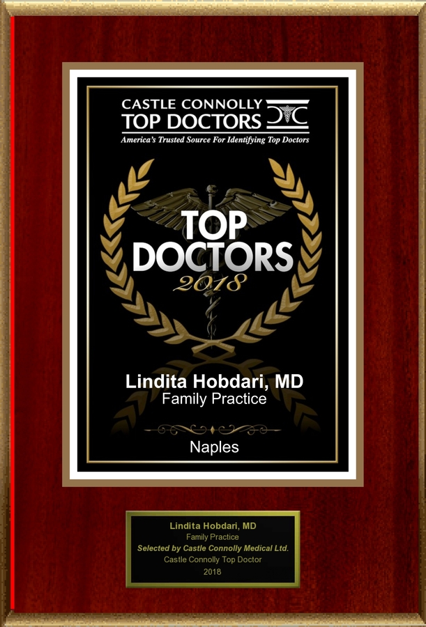 Dr. Lindita Hobdari M.D, Hobdari Family Health is Recognized Among Castle Connolly Top Doctors® for Naples, FL Region in 2018