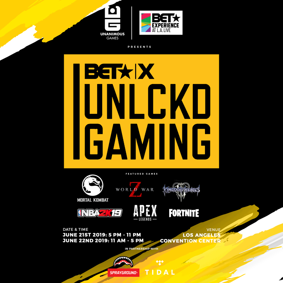 Unanimous Games and Bet Partner For ‘UNLCKD’ Gaming Lounge Premiering at The 2019 BET Experience