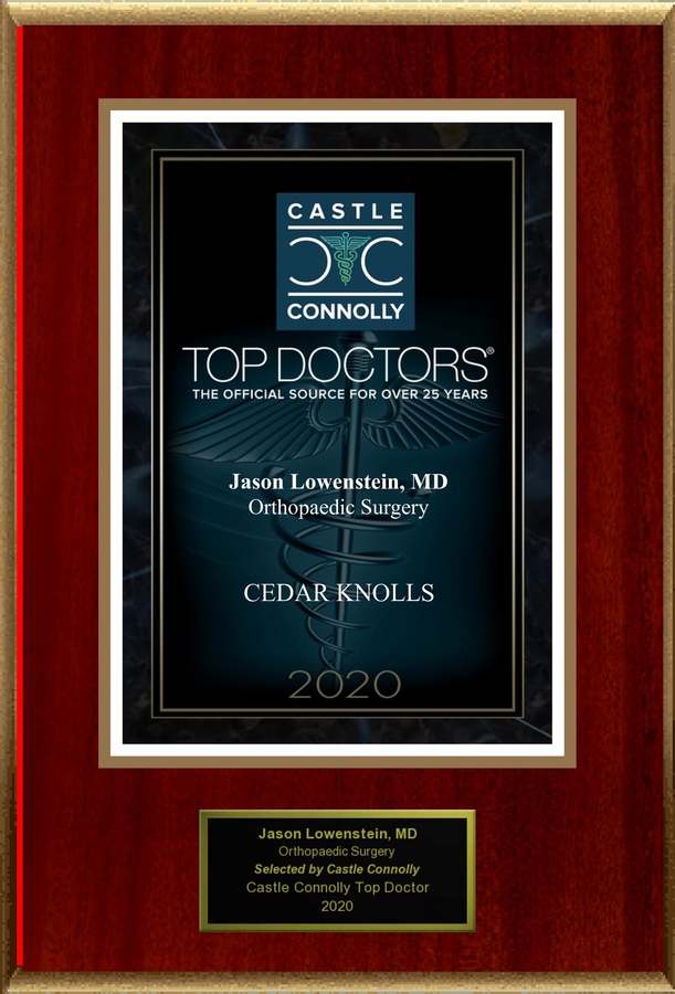 Dr. Jason E. Lowenstein is recognized among Castle Connolly Top Doctors® for MORRISTOWN, NJ region in 2020