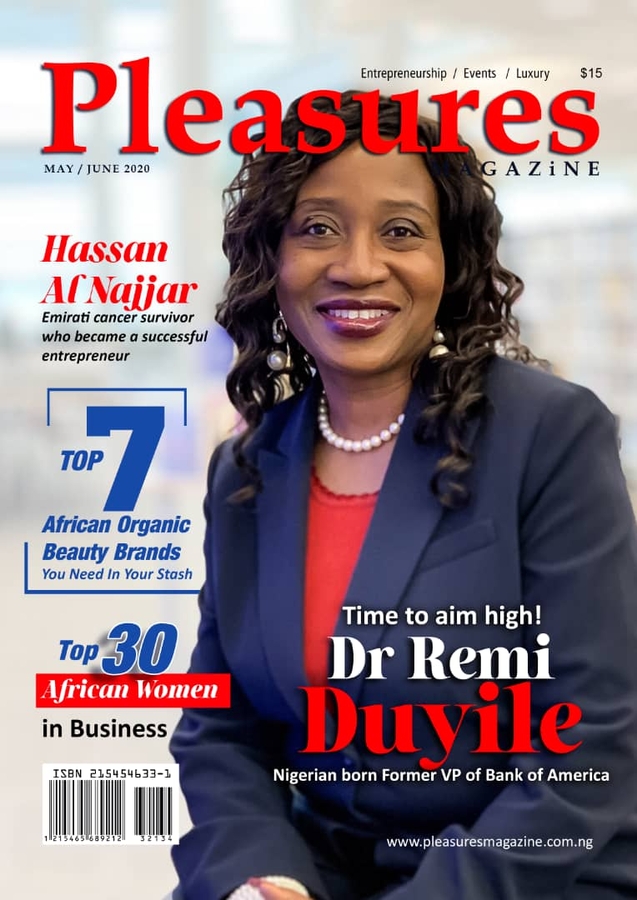Former Vice President Of Bank Of America, Remi Duyile Covers PLEASURES MAGAZINE May/June 2020