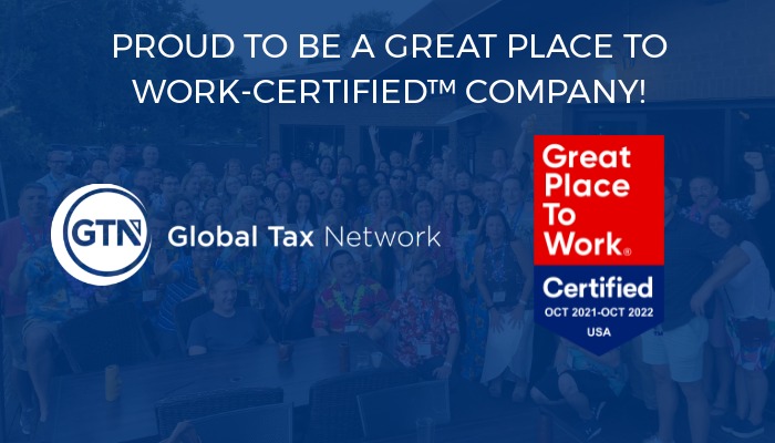 Global Tax Network Earns 2021 Great Place to Work® Certification™