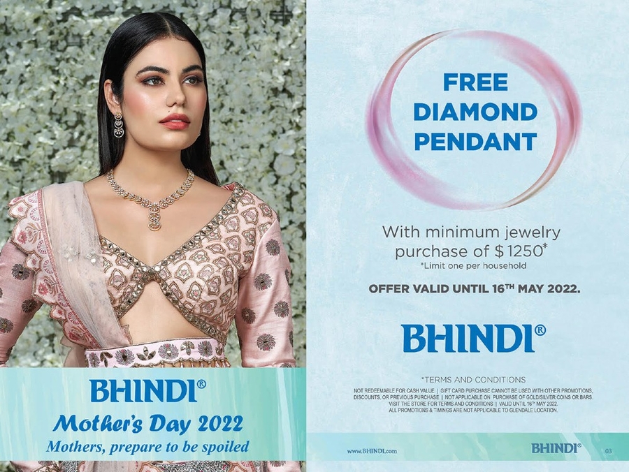 Get a Free Diamond Necklace from Bhindi Jewelers this Mother’s Day