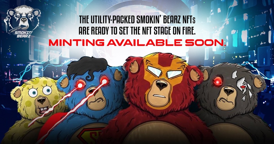 The Utility-Packed Smokin’ Bearz NFTs are Ready to Set the NFT Stage on Fire. Minting Available Soon.
