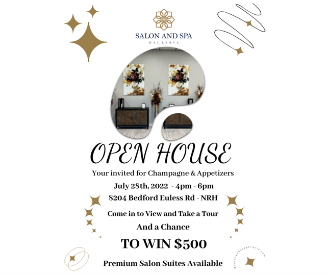 Salon & Spa Galleria Holds Open House July 28, 2022, at North Richland Hills location