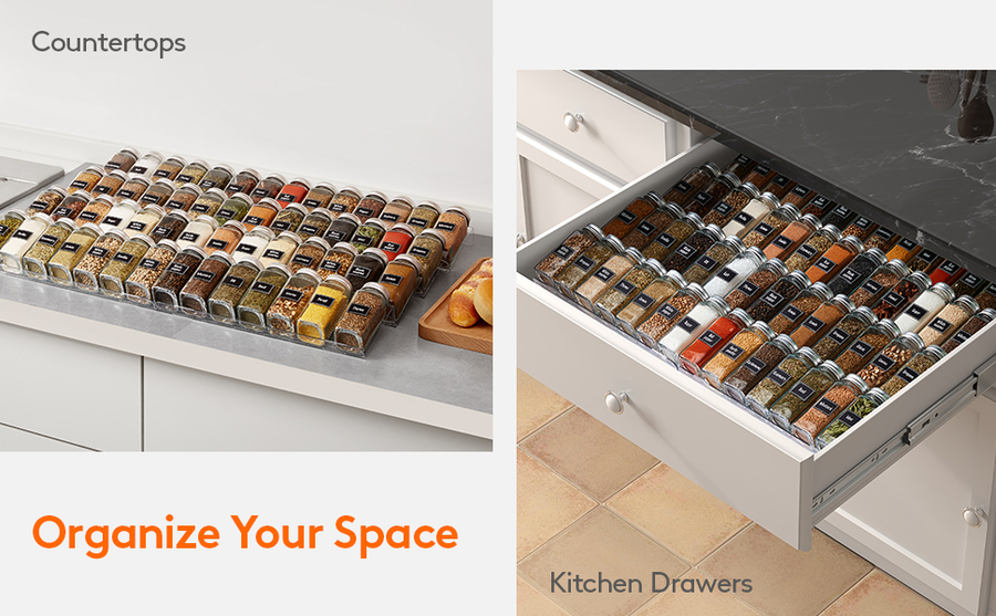 Lifewit Launches its Plastic Adjustable 24 Seasoning Jar Organizer and Spice Rack tray