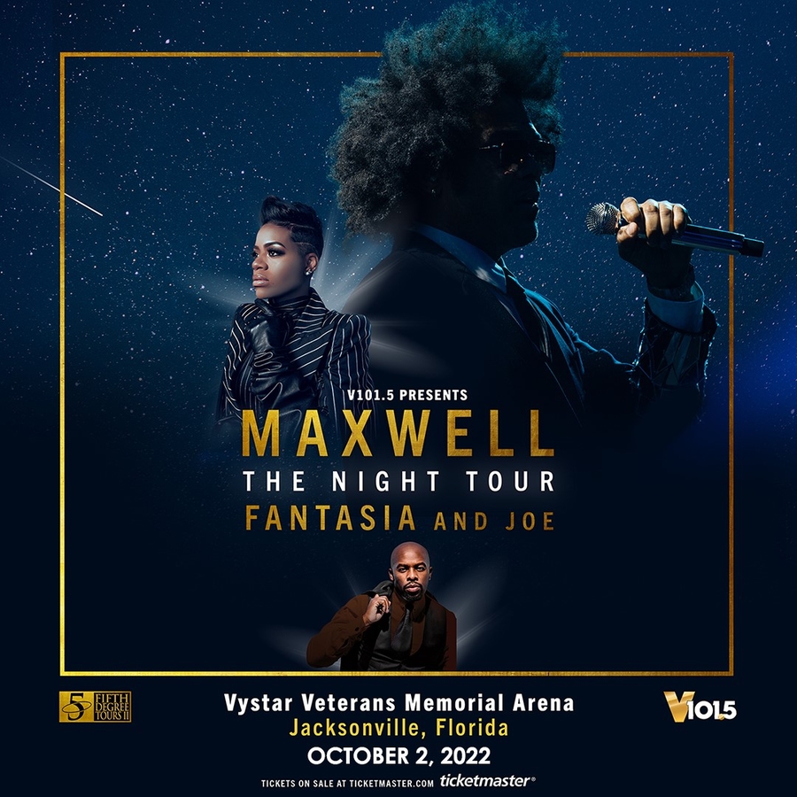 Maxwell “The Night Tour” Featuring Fantasia and Joe Becomes Hurricane Ian Relief Concert in Jacksonville on Sunday, Oct. 2