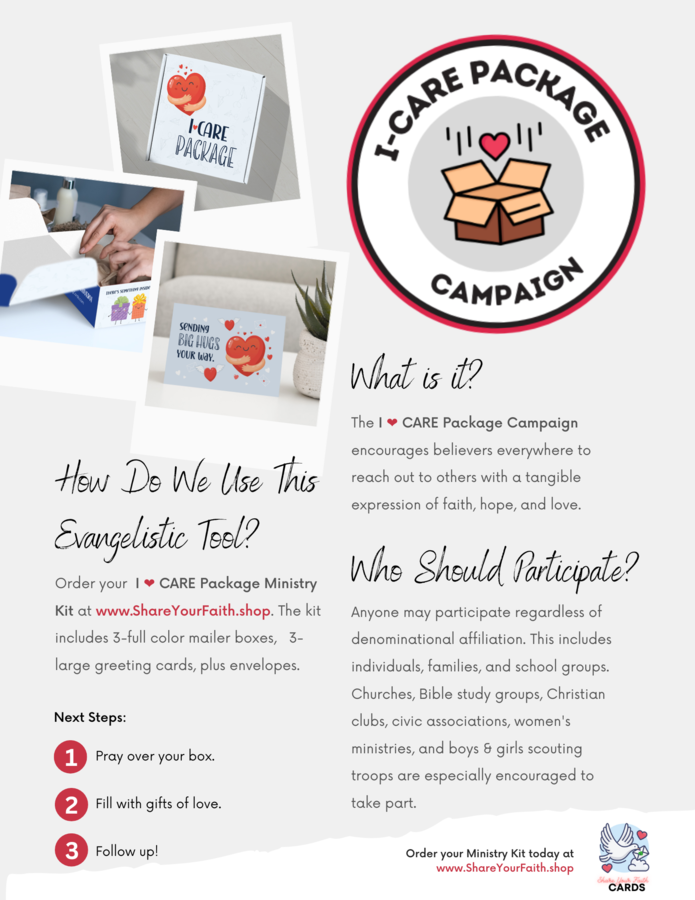 Share Your Faith Cards Announces Launch of the “I-CARE” PACKAGE Christian Outreach Campaign in Preparation for National Evangelism Day on November 1, 2022