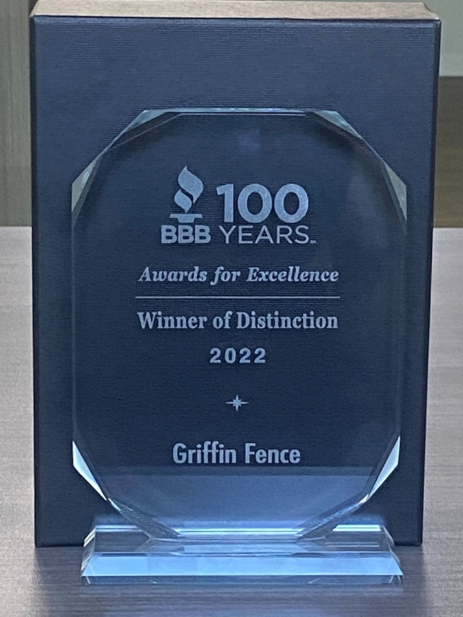 Griffin Fence Wins 2022 BBB Award For Excellence