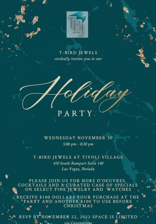 Get in the Seasonal Spirit by attending T-Bird Jewels Annual Holiday Party