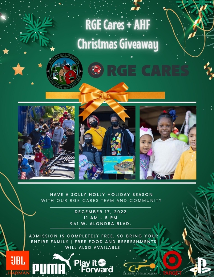 RGE Cares Hosts Another Major Community Giveback This Holidays