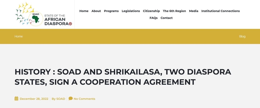 Cooperation Agreement between two Great Diasporas
