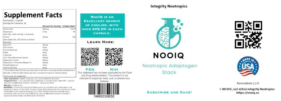 NooIQ – an OTC Supplement Stack for a Better Brain