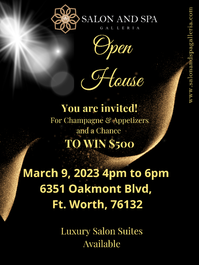 Salon and Spa Galleria Oakmont Boulevard in Fort Worth to Hold Open House on March 9, 2023, from 4 to 6 pm