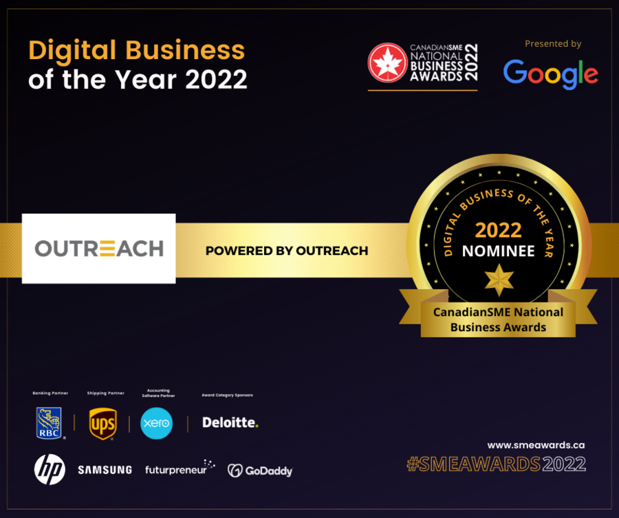 Powered by OutReach: Nominated for Two Canadian SME Business Awards