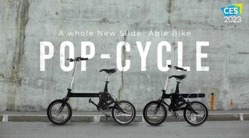 ‘POP-CYCLE’, a new concept folding bicycle that folds and slides quickly