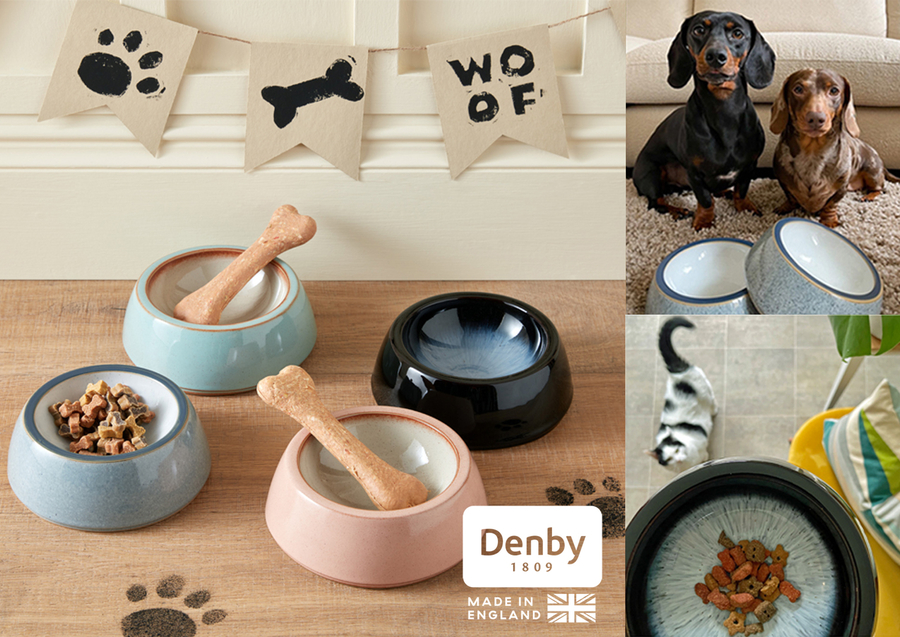 Stunning, sturdy and versatile, homeware brand Denby Pottery launches its first-ever handcrafted Pet Bowl Collection