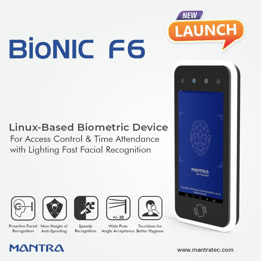 Mantra Unveils the BIONIC F6, The Advanced Multimodal Biometric Terminal