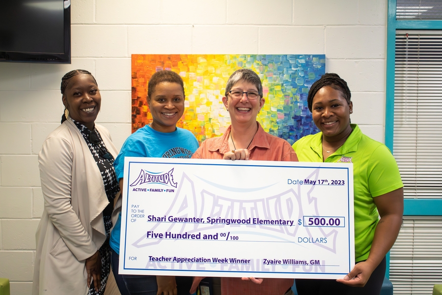 ALTITUDE TRAMPOLINE PARK AWARDS TALLAHASSEE TEACHER WITH CASH PRIZE FOR HER CLASSROOM