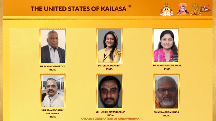KAILASA Om Awards conferred to Six (6) distinguished individuals on the auspicious celebration of Guru Purnima