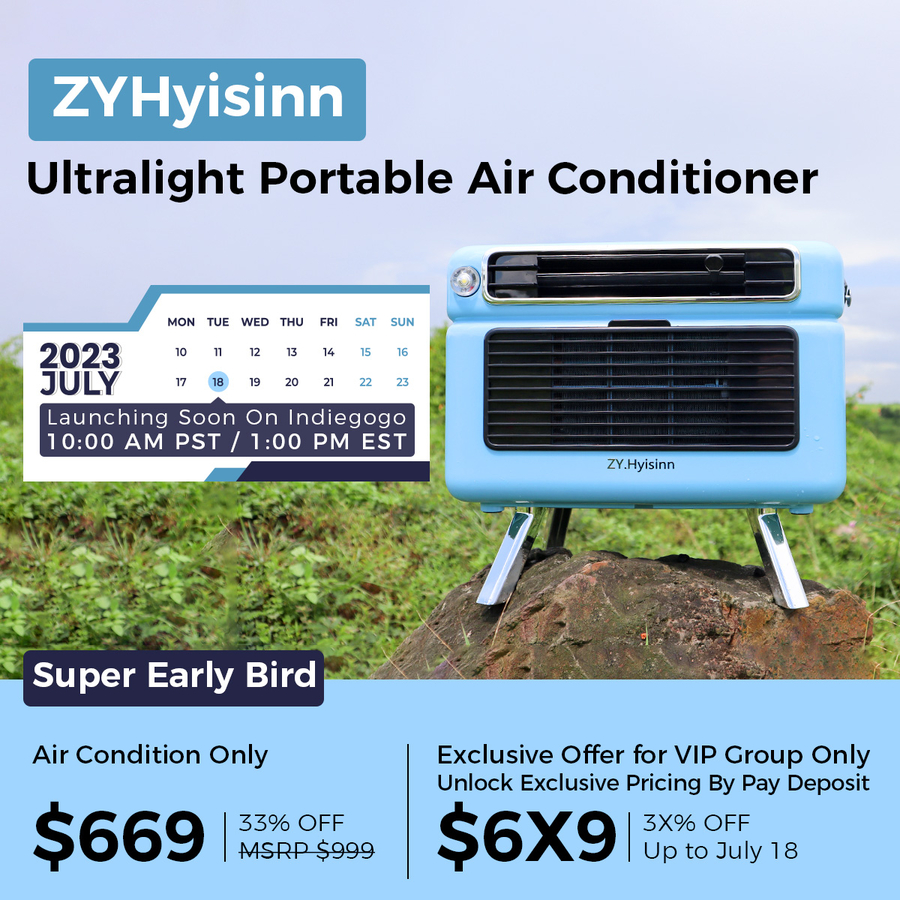Whisper & Ultralight Air Conditioner Just 11.9 lbs, ZY.Hyisinn Portable Air Conditioner: Cool & Comfort Anywhere – Will Launch On Indiegogo