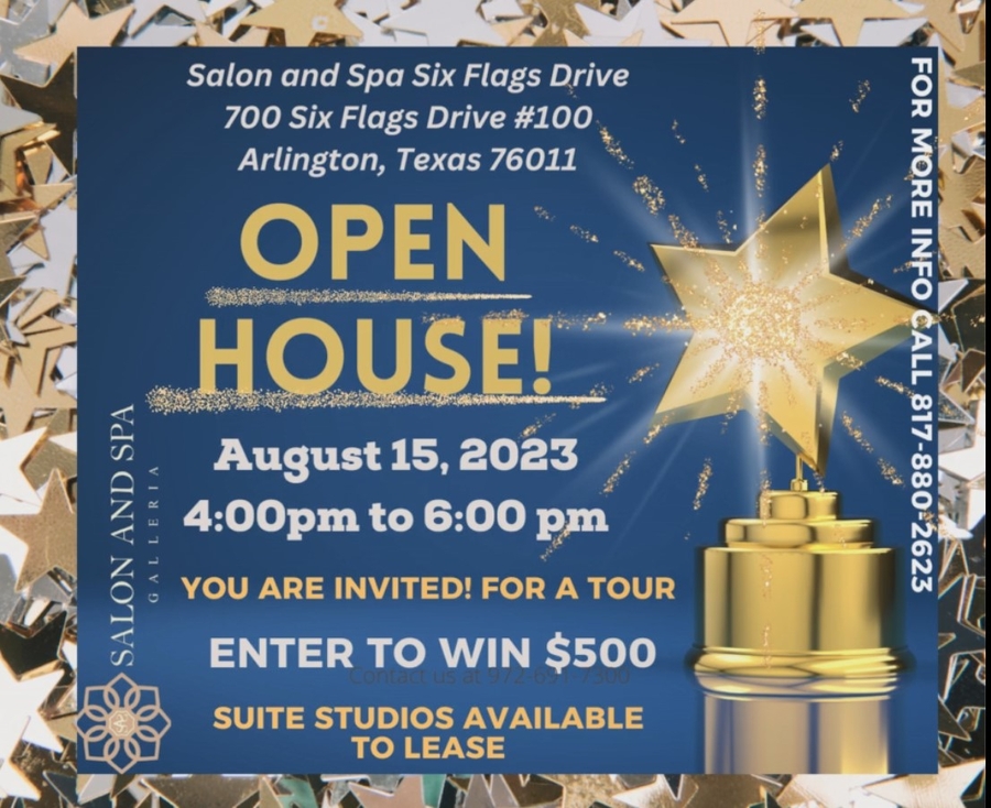 Salon and Spa Galleria Six Flags Drive to Hold Open House on August 15, 2023, in Arlington Texas