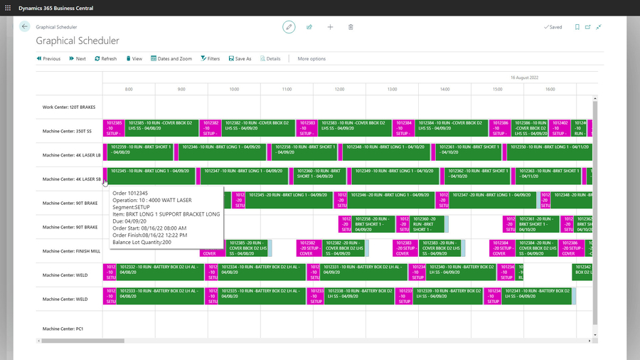 MxAPS 4.7 for Business Central: Automated Production Scheduling