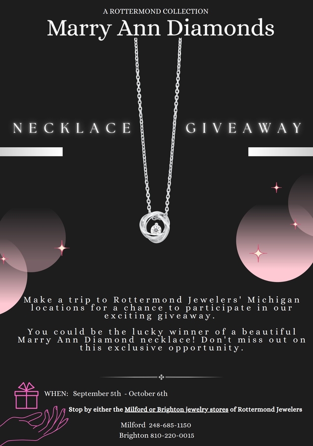 Marry Ann Diamonds Necklace Giveaway at Rottermond Jewelers