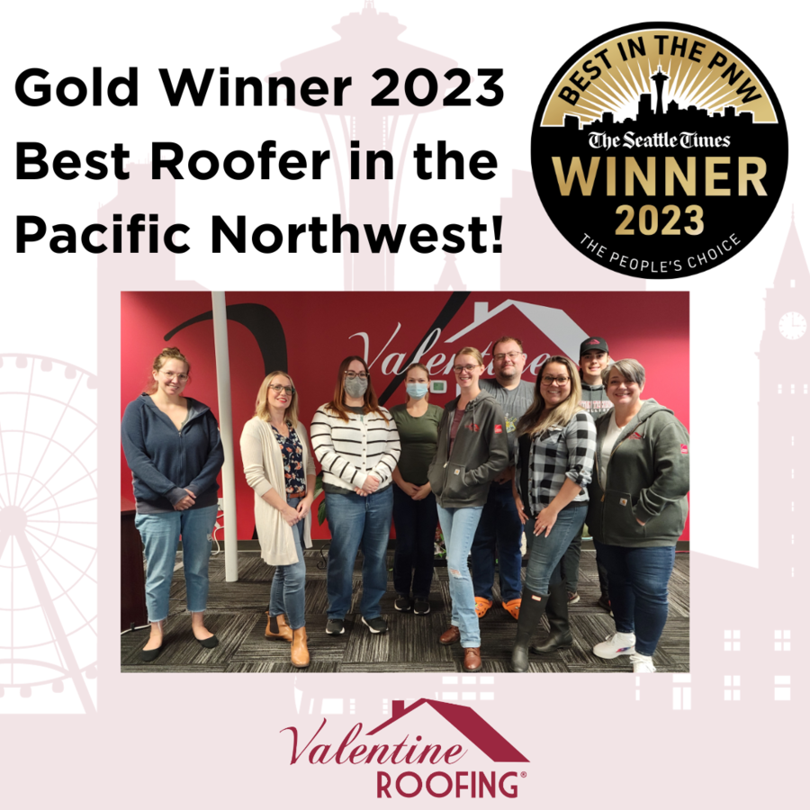 Valentine Roofing Crowned Best Roofing Company in 2023 by The Seattle Times Best of the PNW Contest