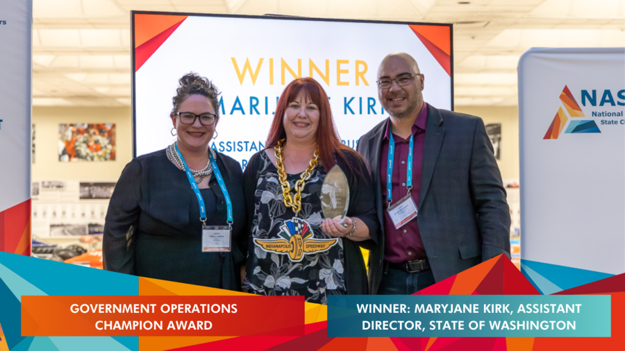 Washington’s MariJane Kirk Receives NASCA’s Government Operations Champion Award