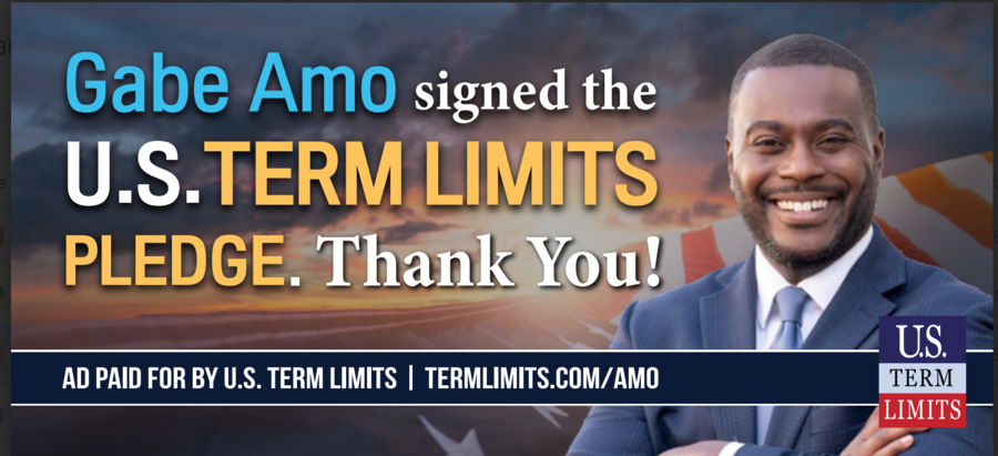 U.S. Term Limits Thanks Representative-Elect Gabe Amo for Signing Term Limits Pledge With Billboards in His District