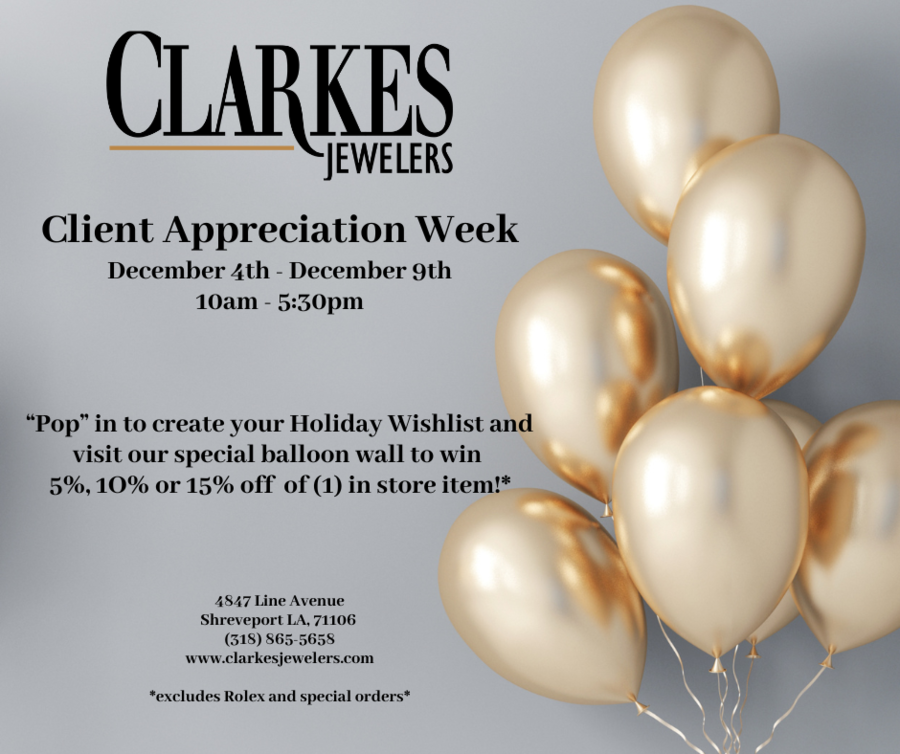 “Pop” In for Client Appreciation Week at Clarkes Jewelers