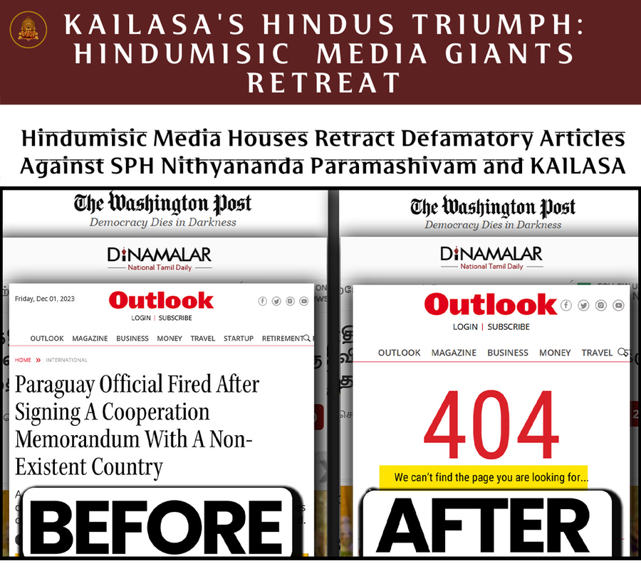 KAILASA’s Hindus Triumph: Hindumisic⁠ ⁠Media Giants Retreat