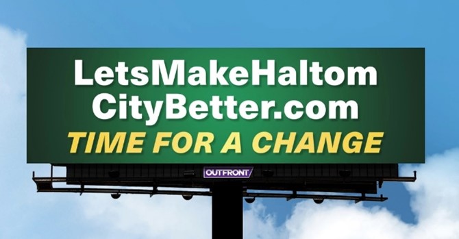 Haltom City Billboard Proclaims “Time for a Change”