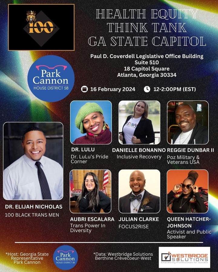 Historic Health Equity Think Tank Championed by Georgia State Representative Park Cannon at the State Capitol