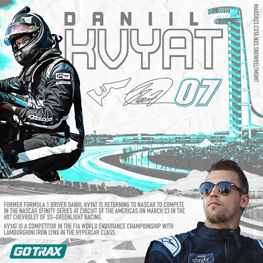 GOTRAX to Sponsor Daniil Kvyat in NASCAR Xfinity Race at COTA