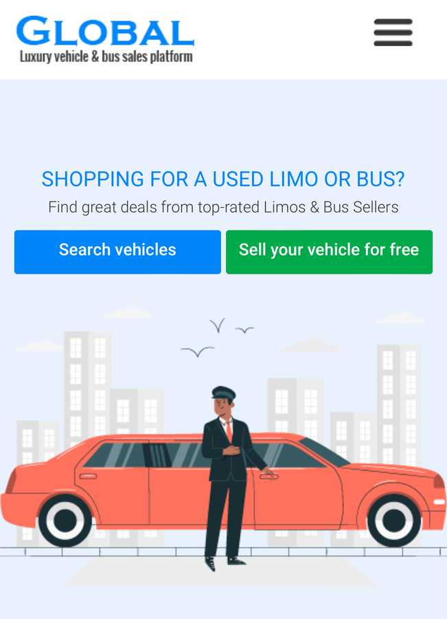 Free Limousine and Bus Sales website that will host limos, party buses, sprinters, luxury cars and SUVs for sale from over 10,000 limo and bus operators in the U.S.