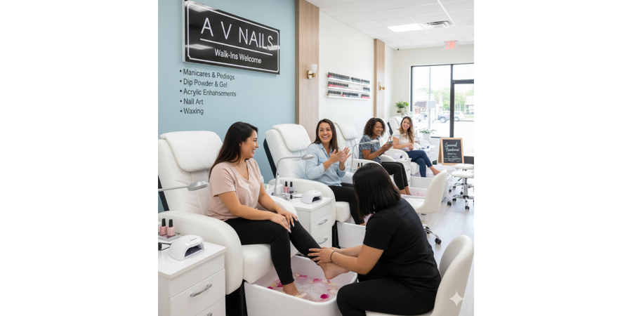 A V Nails Elevates Everyday Beauty in St. Charles: Modern Nails, Relaxing Spa Pedicures, and Walk-In Convenience at Zumbehl Commons