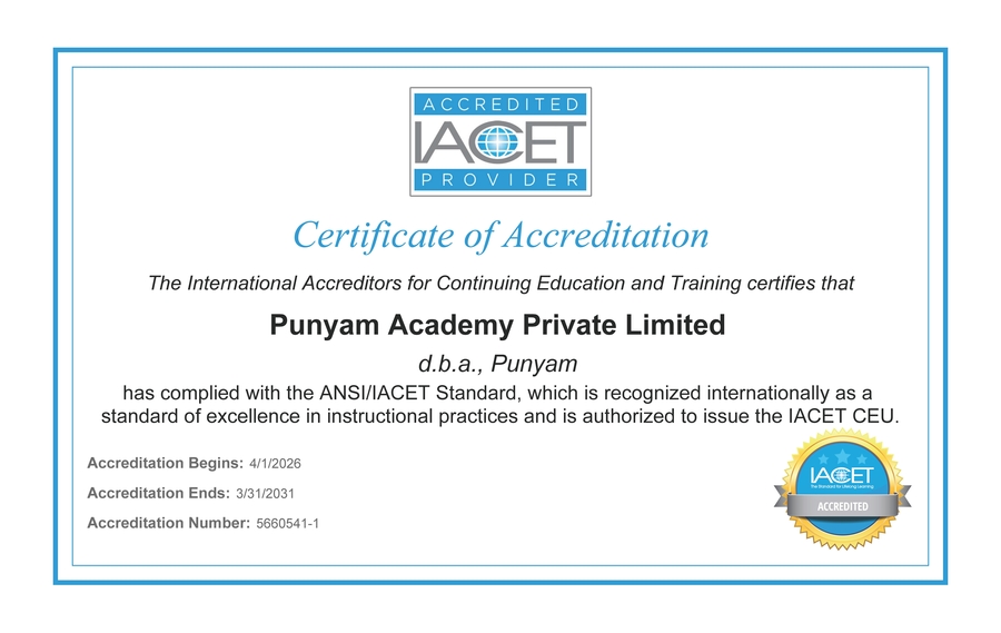 Punyam Academy Achieved Globally Recognized IACET Accreditation