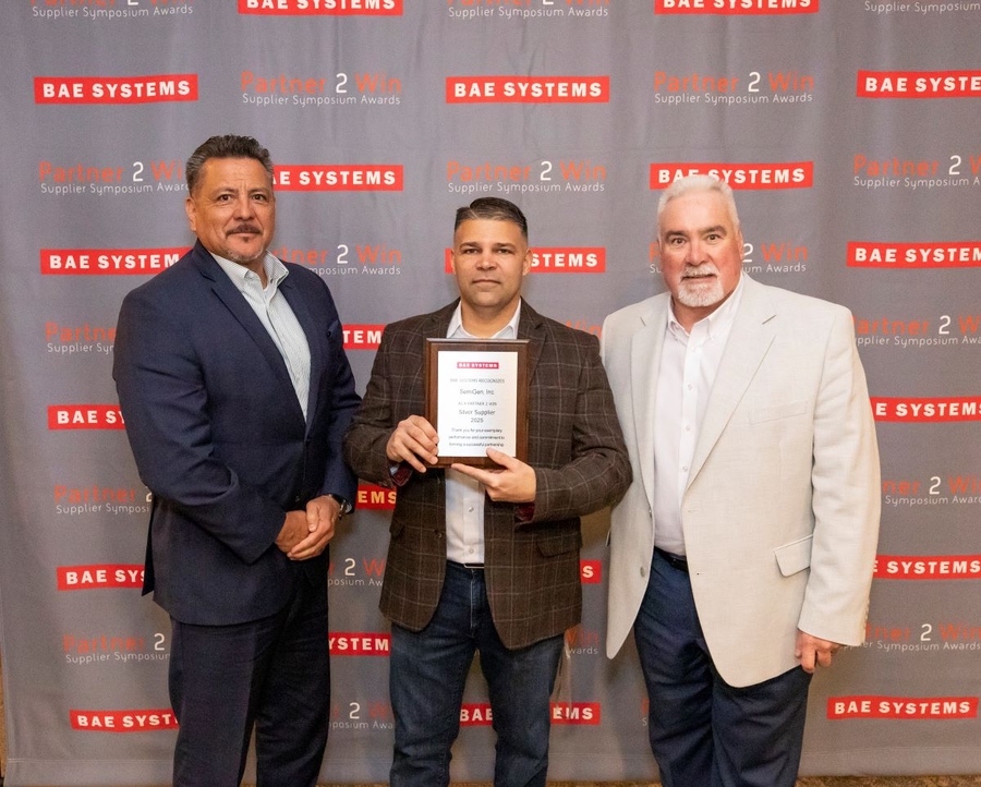 BAE Systems honors SemiGen with a Partner 2 Win Silver Tier Award