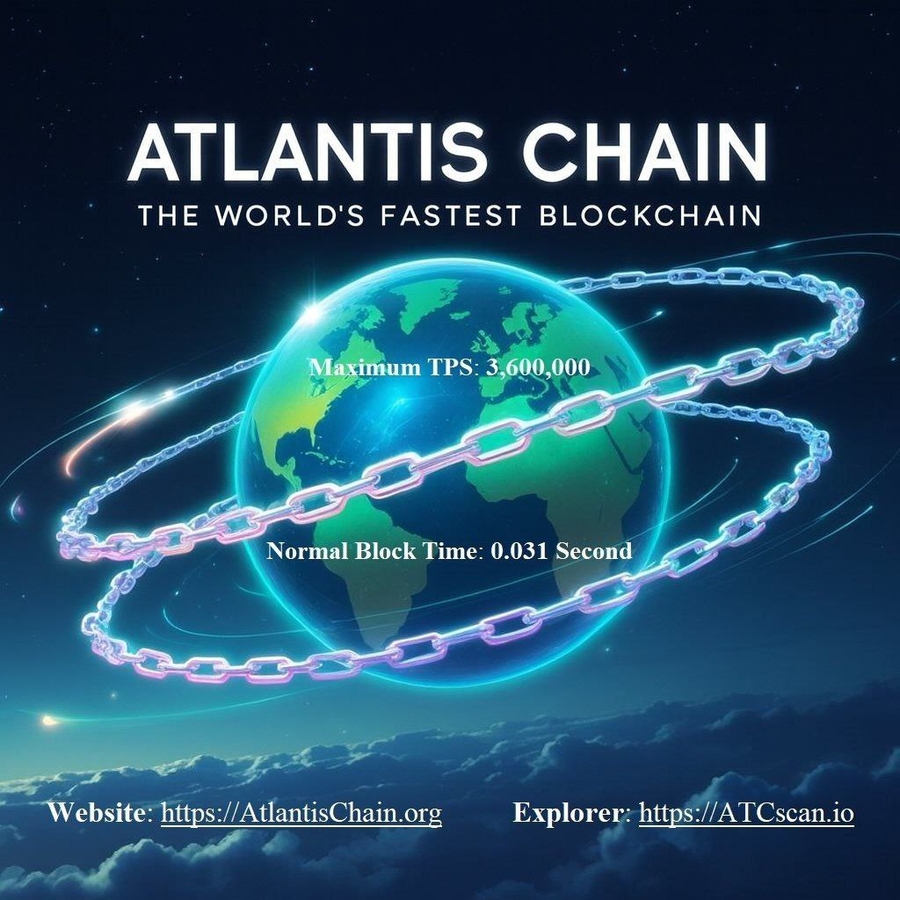 Web3 Breaking News: AtlantisChain Rapidly Surpassed 800,000,000 Blocks Within 302 days of operation and Firmly Holds the World’s #1 Fastest Position in Block Height, Block Time, and TPS
