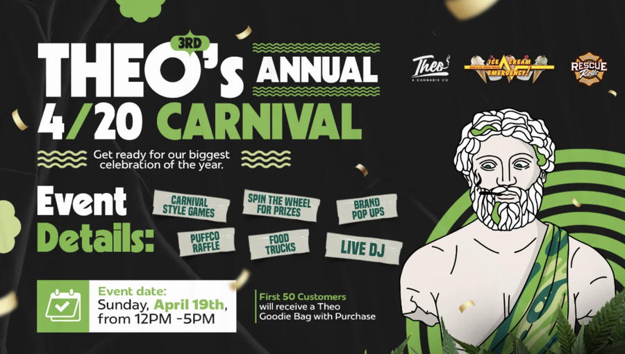 Theo Cannabis Set to Host 3rd Annual 4/20 Carnival with Brand Pop-Ups, Puffco Raffle, and More in Franklin Park, NJ